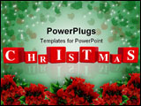 PowerPoint Template - 3d red cubes with letters makes Christmas