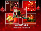PowerPoint Template - Image and illustration composition of Christmas images for greeting card or background