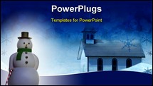 PowerPoint Template - Festive Christmas church snow scene