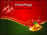PowerPoint Template - Vector Christmas background with gold Christmas bells