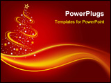PowerPoint Template - Red Christmas Wave and Abstract Christmas Tree - christmas background illustration as vector