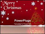 PowerPoint Template - card with a red background saying merry christmas
