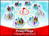 PowerPoint Template - a 3d concept of people purchasing gift for christmas