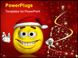 PowerPoint Template - 3d render of a christmas emoticon.