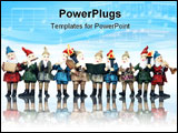 PowerPoint Template - Elves playing their music instruments at Christmas