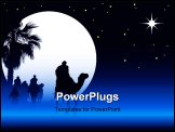 PowerPoint Template - Nativity scene with wise men on camels going through the desert