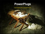 PowerPoint Template - The story of Christmas metaphor represented by a manger and crown of thorns.