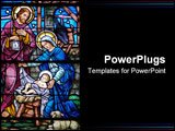 PowerPoint Template - tained glass window in 19th century (st. mary
