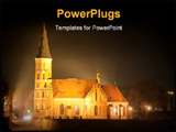 PowerPoint Template - This is a churh in the night time.