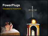 PowerPoint Template - a church with the plume of war in the background