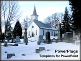 PowerPoint Template - A church covered by winter snow.