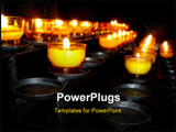 PowerPoint Template - Burning candles in a church for worship.