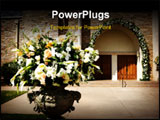 PowerPoint Template - an image of flower with the church doors before a wedding