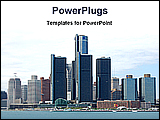 PowerPoint Template - nice city view across the river