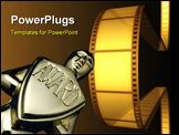 PowerPoint Template - cinema video film 3d with light effect.