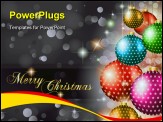 PowerPoint Template - Elegant Classic Christmas Greetings background for flyers, invitations, cards or posters. New Baubles with stars and Rainbow colors