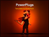 PowerPoint Template - Classical Dancers, some dithering in orange when enlarged