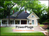 PowerPoint Template - Extremely colorful classic restored house in rural city