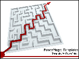PowerPoint Template - Red line pointing to success through maze.