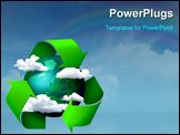 PowerPoint Template - Climate change concept planet earth with clouds and recycling symbol arrows