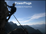 PowerPoint Template - Extreme sport - silhouette of a climber