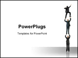 PowerPoint Template - business people helping each other climb up