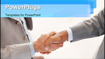 PowerPoint Template - Closeup of handshake between two business executives in suit