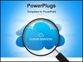PowerPoint Template - Various cloud service include file storage, photo, music and video share, social media and email communication