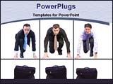 PowerPoint Template - business man racing for briefcase