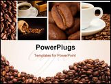 PowerPoint Template - Collage from fragrant coffee close up macro