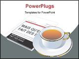 PowerPoint Template - Illustration of a cup of tea placed near a newspaper