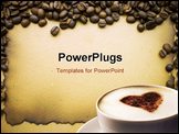 PowerPoint Template - frame made of coffee beans on the background of old paper