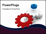 PowerPoint Template - 3d cogwheels mechanism isolated on white blank
