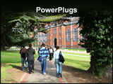PowerPoint Template - group of students walking to university building