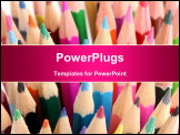 PowerPoint Template - Color pencils close-up
