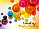PowerPoint Template - Flying up the colored circles on a light background.