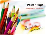 PowerPoint Template - colored pencils in glass with shallow depth of field