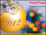 PowerPoint Template - Christmas theme: colorful Christmas ball with future year 2012