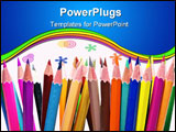 PowerPoint Template - Colorful pencils on white ( clean ) background