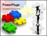 PowerPoint Template - color jigsaw puzzle