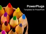 PowerPoint Template - Arrangement of color pencils