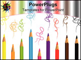 PowerPoint Template - Many different Colored pencils vector illustration isolated