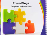 PowerPoint Template - Puzzle pieces together isolated on white background