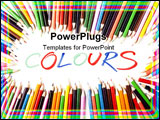 PowerPoint Template - Colored Pencils Border, and Colours write isolated