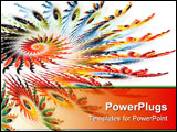PowerPoint Template - A rainbow spiral fractal on white background, with great detail.
