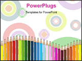 PowerPoint Template - illustration of colored pencils for school and kids