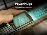 PowerPoint Template - Technology concept of the communication. The cell phone transmit through the are important data.