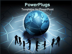 PowerPoint Template - A 3d graphic work about internet, communication, network,
