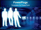 PowerPoint Template - Business people showing global communication concept on dynamic background.
