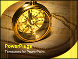 PowerPoint Template - old style gold compass on papyrus background